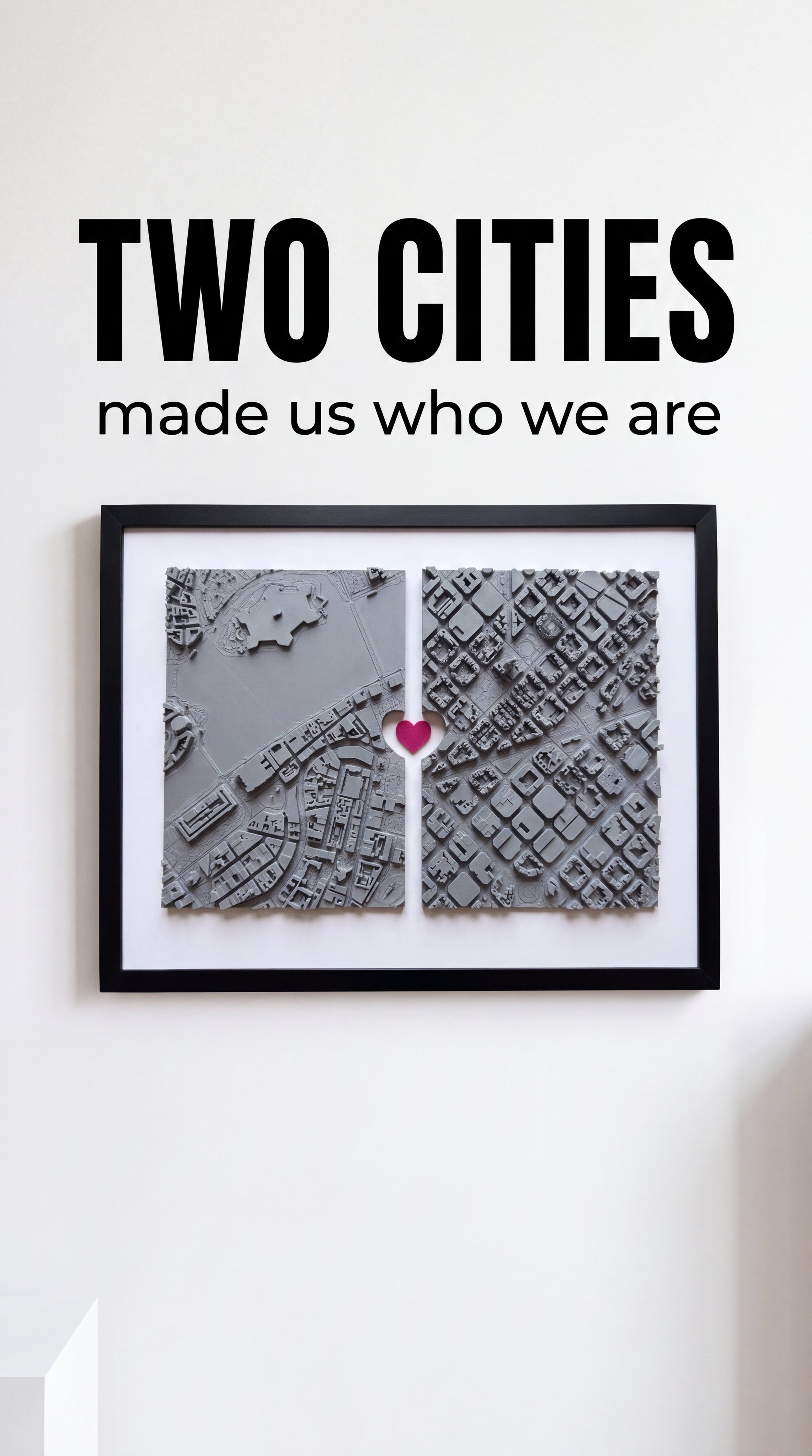 Two Cities Map Art