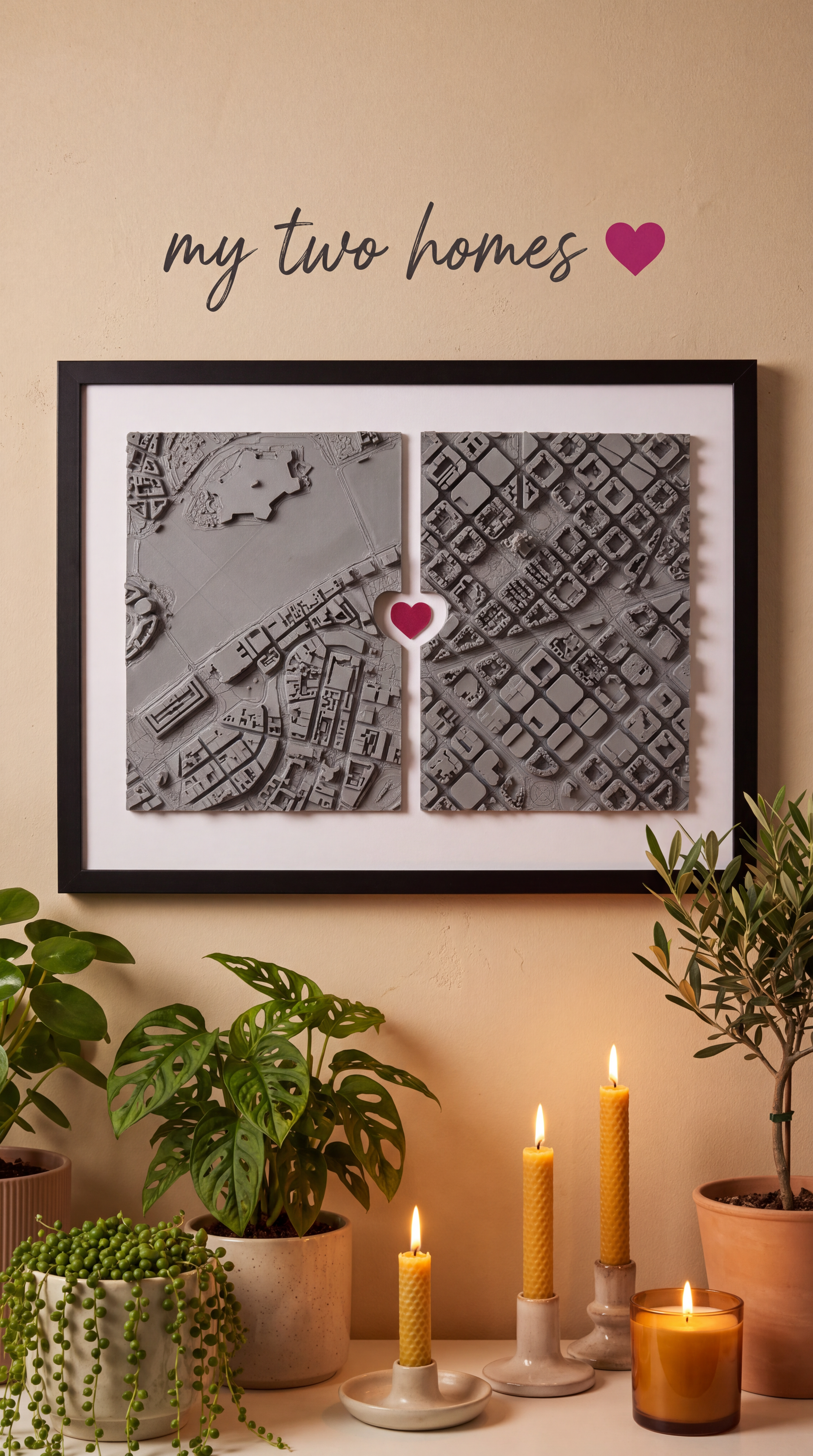 Two Cities Map Art