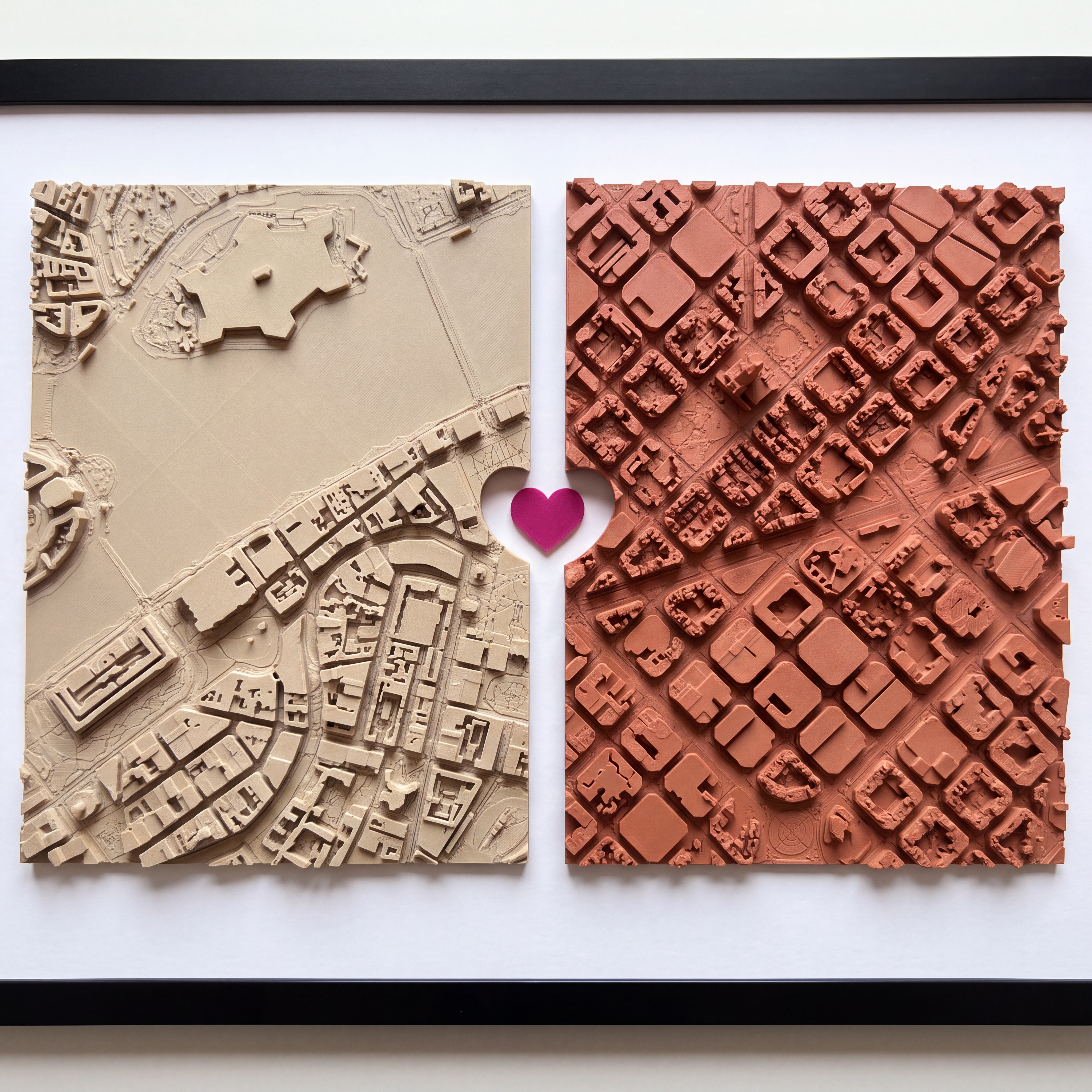 Two Cities Map Art