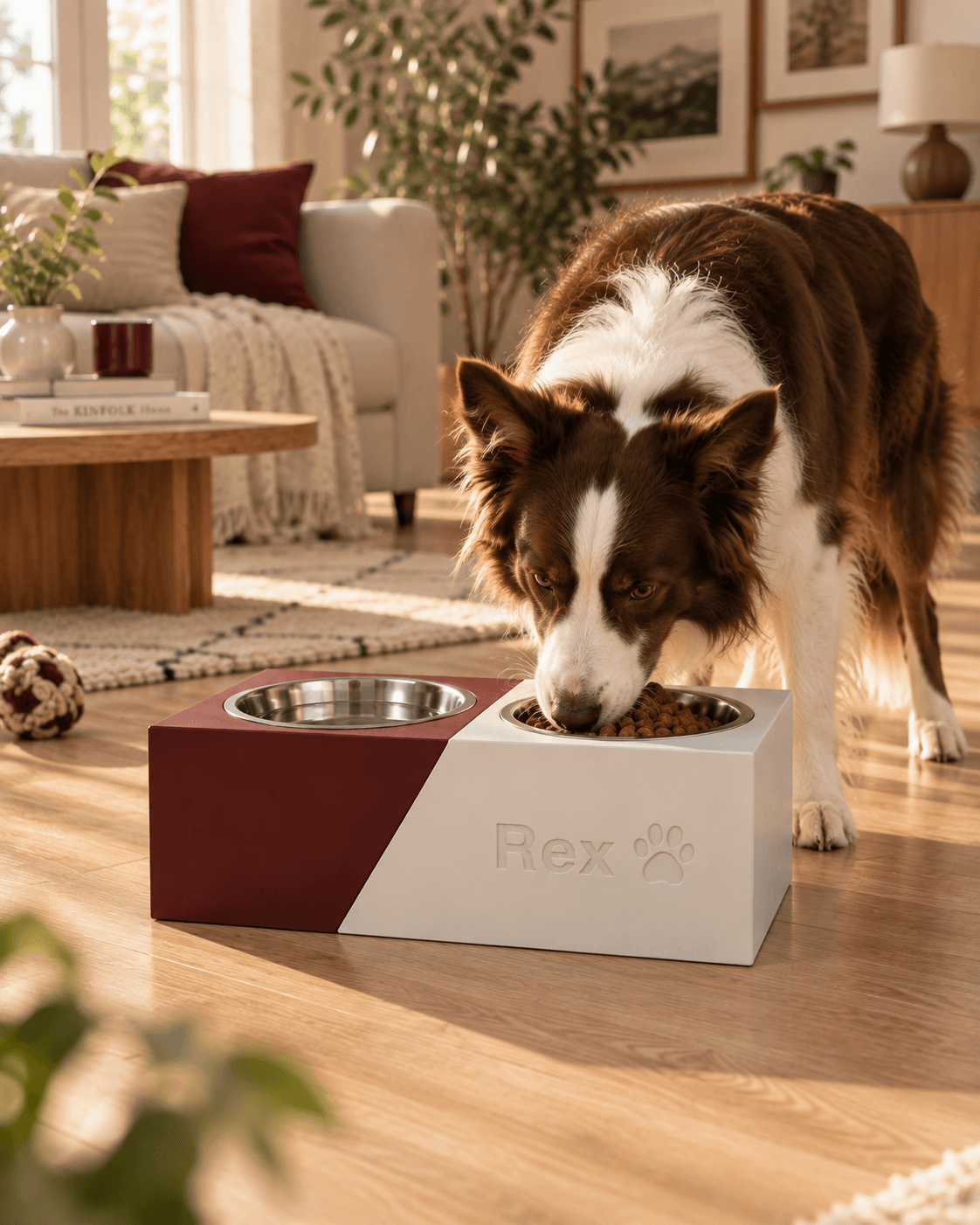 Diagonal Double Dog Bowl Stand — STL File