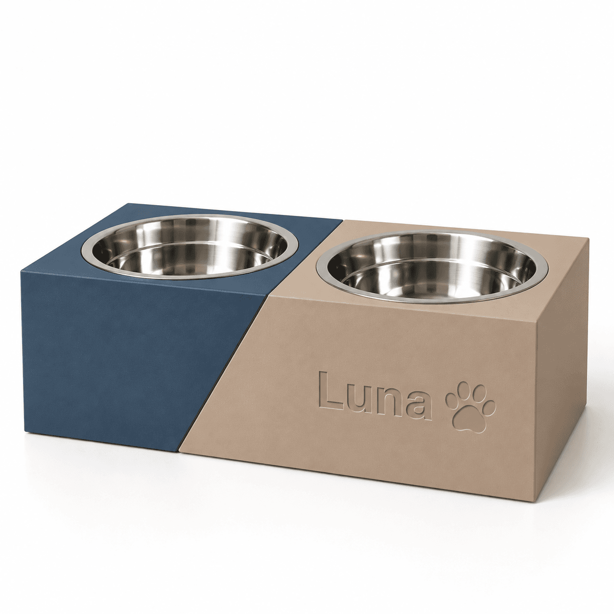 Personalized Dog Bowl - Diagonal Double
