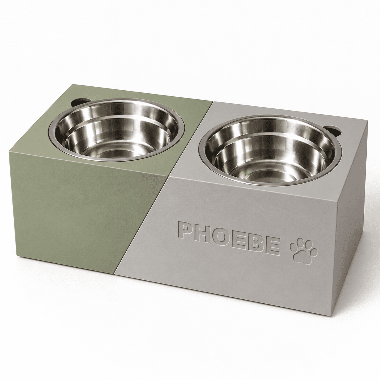 Personalized Dog Bowl - Diagonal Double