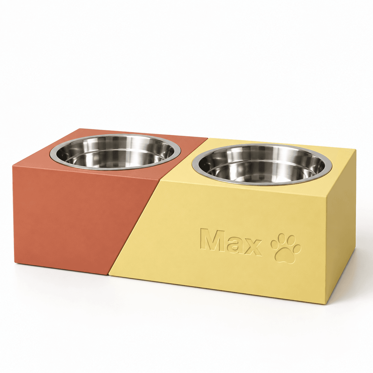 Personalized Dog Bowl - Diagonal Double
