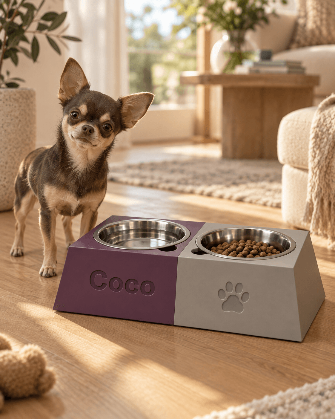 Personalized Dog Bowl - Pyramid Double